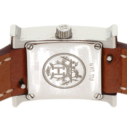 Hermes H Watch Mini Watches Hh1.110 Stainless Steel/Leather