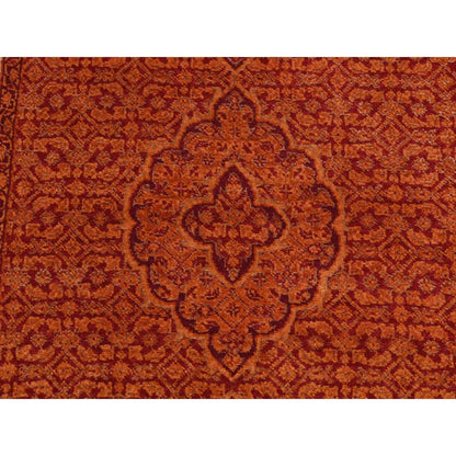 2'9"X11'10" Orange Tebraz Mahi Wool Dense Weave Hand Knotted Runner Rug