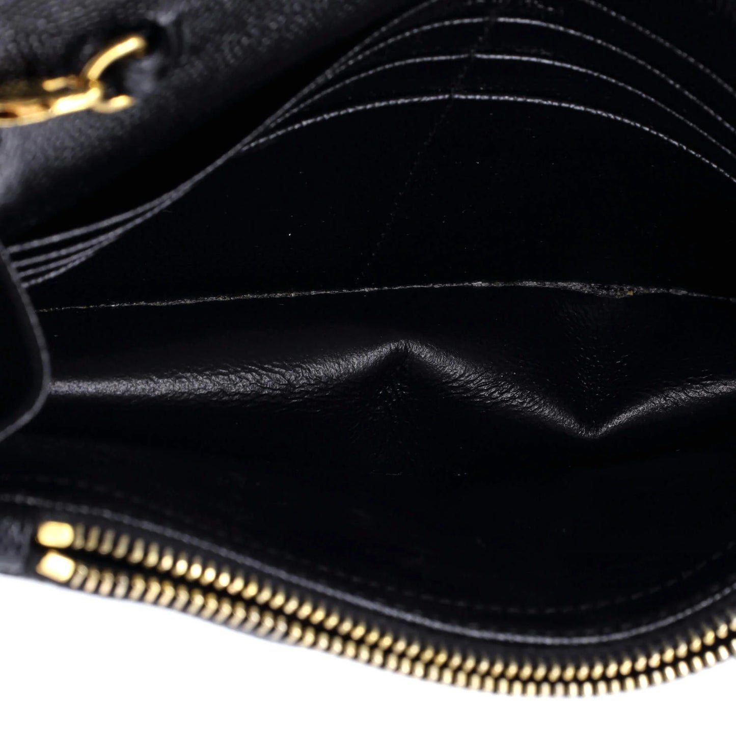 Saint Laurent Classic Monogram Wallet On Chain Matelasse Chevron Leather Small