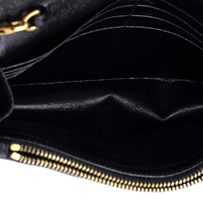 Saint Laurent Classic Monogram Wallet On Chain Matelasse Chevron Leather Small