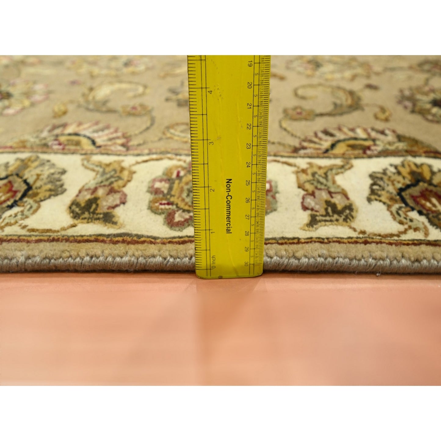 2'7"X8'1" Brown Rajasthan Leaf Design Hand Knotted Wool & Silk Runner Rug