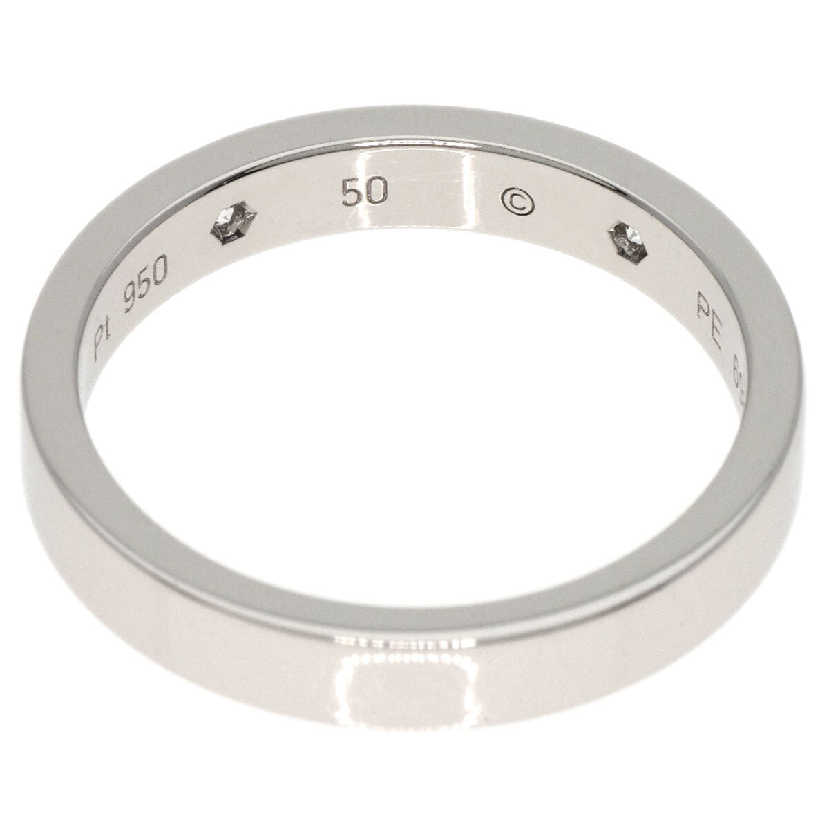 Cartier   Ring Engraved 2P Diamond #50 Platinum