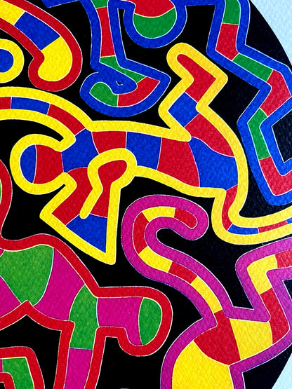 Keith Haring Lithograph Coa Signed In Pen Numbered In Pencil Stamp 180 Ese