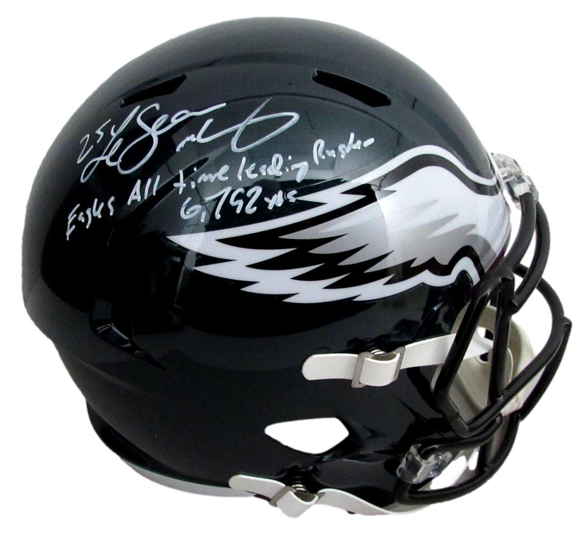 Lesean Mccoy Signed/Inscr Eagles Green Speed Full Size Replica Helmet Psa 193325