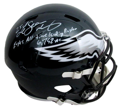 Lesean Mccoy Signed/Inscr Eagles Green Speed Full Size Replica Helmet Psa 193325