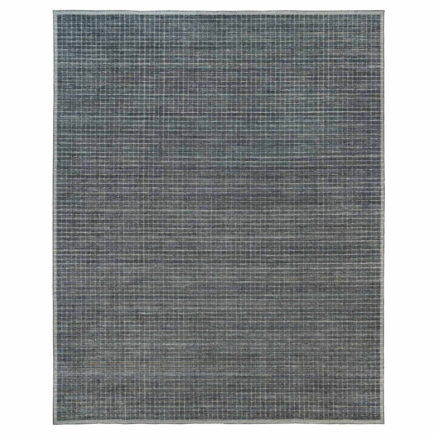 12'X14'9" Gray Loomed Knotted Modern Box Design Pure Wool Oversized Rug