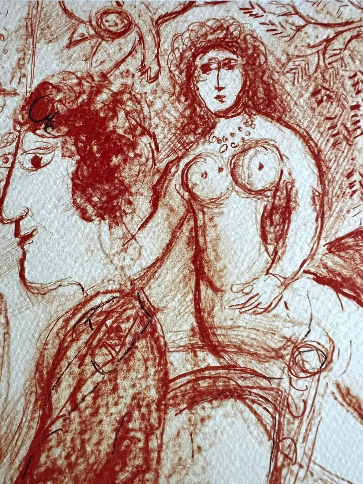 Marc-Chagall Lithograph Hand-Made Coa Original Hand-Signed Pen Numbered-Limited