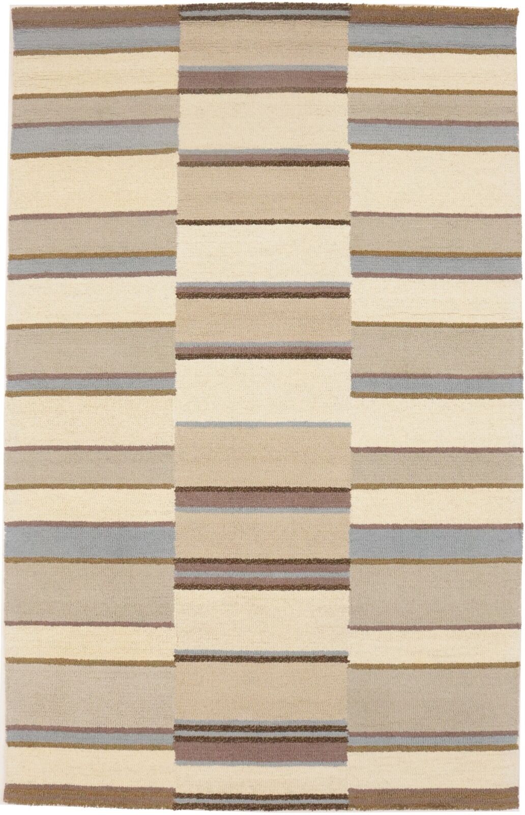 Hand-Tufted Multicolored Stripes Rug Modern Wool