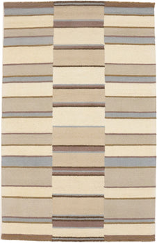 Hand-Tufted Multicolored Stripes Rug Modern Wool