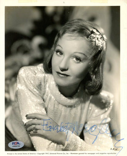 Elizabeth Berhner Signed 8X10 B/W Photo Actress