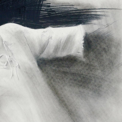 Chase Chen "Flower Maiden Study Ii" 1997 Original Charcoal Drawing Signed Framed