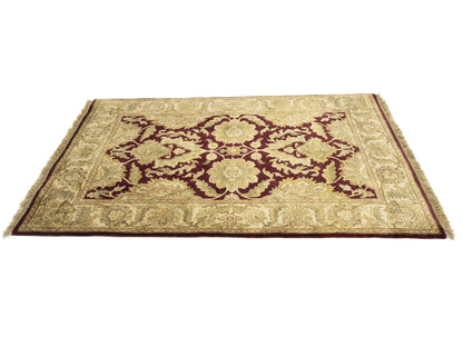 Thick handmade pile carpet agra jaipur oriental design floral decor ft 4x6