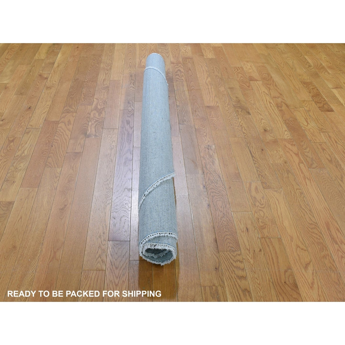 6'X6' Blue Grass Design Wool And Silk Round Hand Knotted Oriental Rug