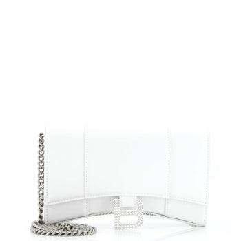 Balenciaga Hourglass Chain Wallet Leather With Crystal Detail