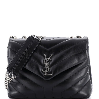 Saint Laurent Loulou Shoulder Bag Matelasse Chevron Leather Small