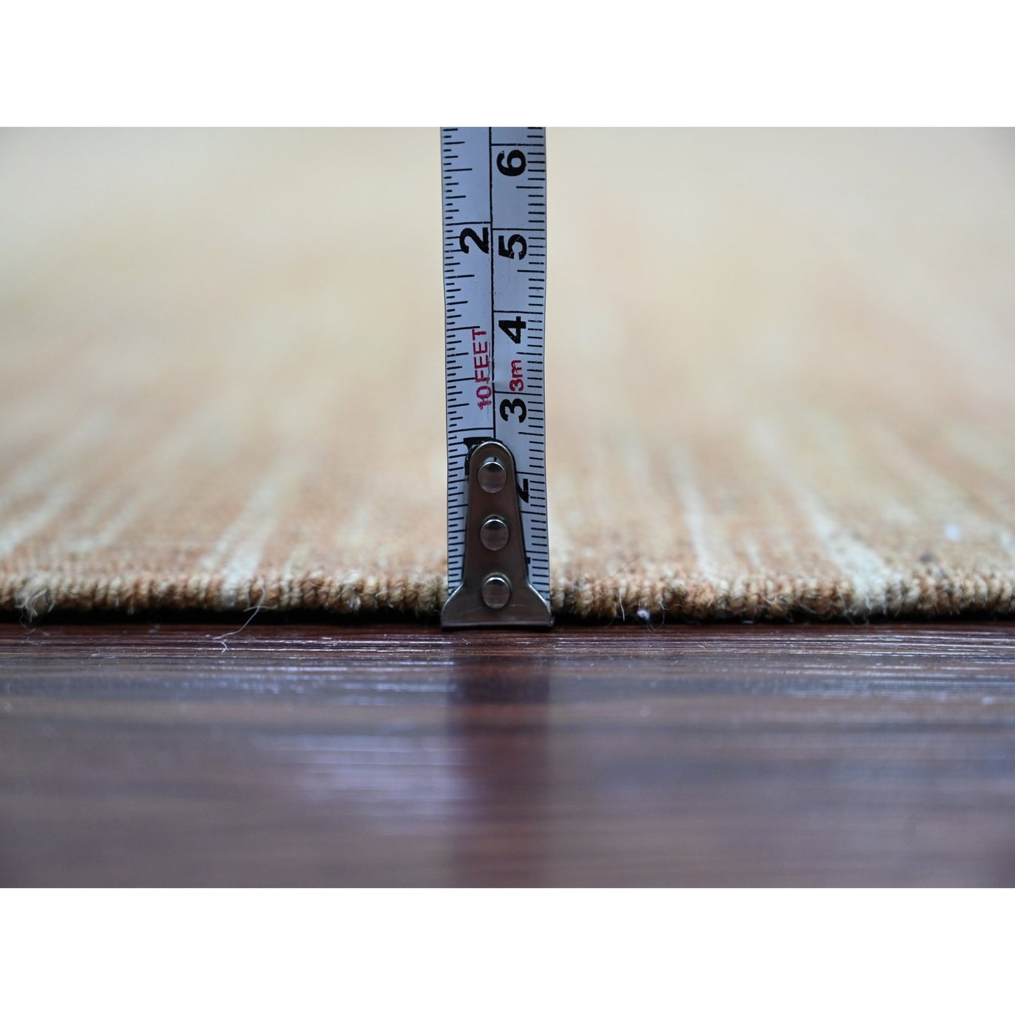 9'1"X12'2" Tumbleweed Brown Solid Design Afghan Mixed Flat Weave Wool Rug