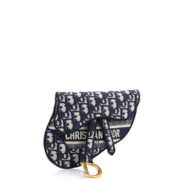 Christian Dior Saddle Belt Bag Logo Embroidered Oblique Canvas
