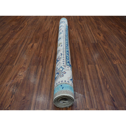5'X6'4" Colorful Gray Fusion Kazak Pure Wool Hand Knotted Oriental Rug