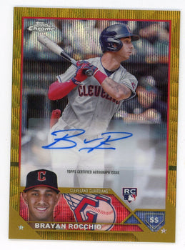Brayan Rocchio 2023 Topps Chrome Autographed Card