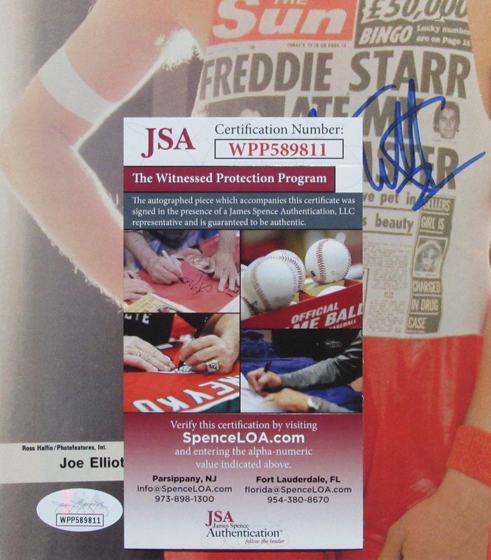 Joe Elliot Autographed Magazine 8X10 Photo Def Leppard Jsa