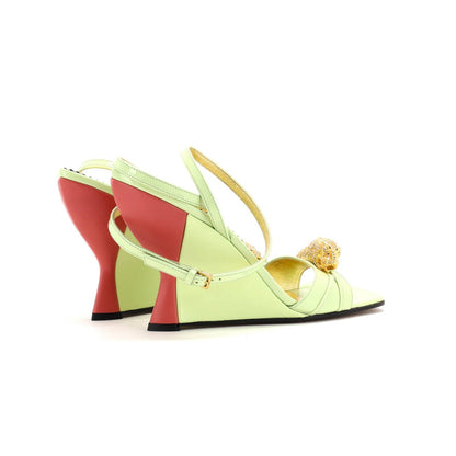 Gucci Women'S Snake Head Wedge Sandals Leather