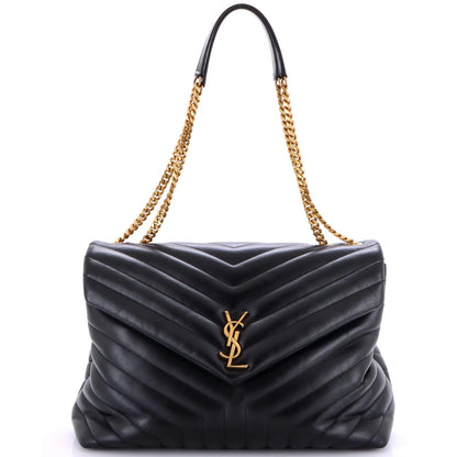 Saint Laurent Loulou Shoulder Bag Matelasse Chevron Leather Large