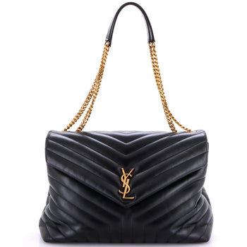 Saint Laurent Loulou Shoulder Bag Matelasse Chevron Leather Large