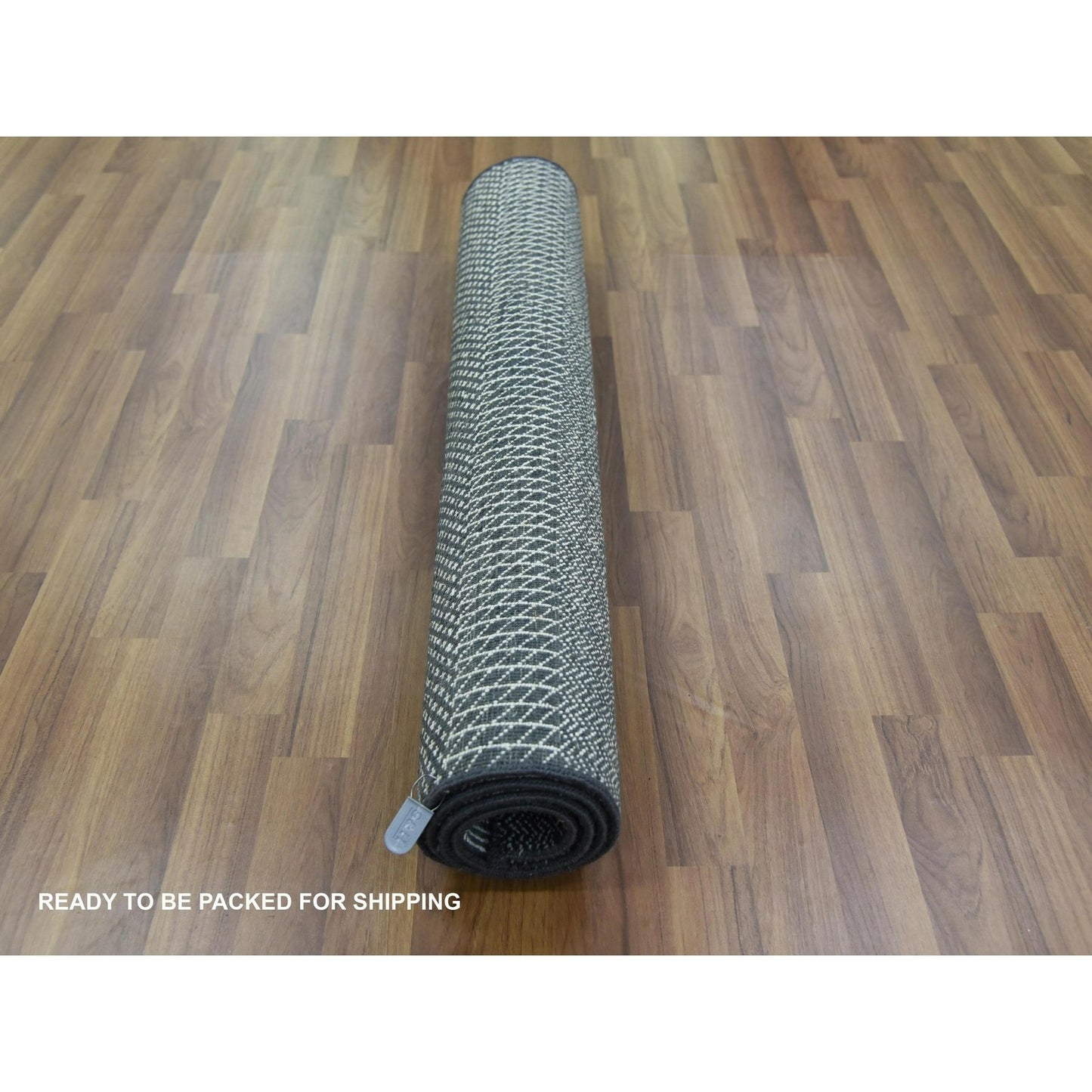 3'3"X5' Gray Wool And Silk Hand Knotted Modern Grass Design Gabbeh Rug