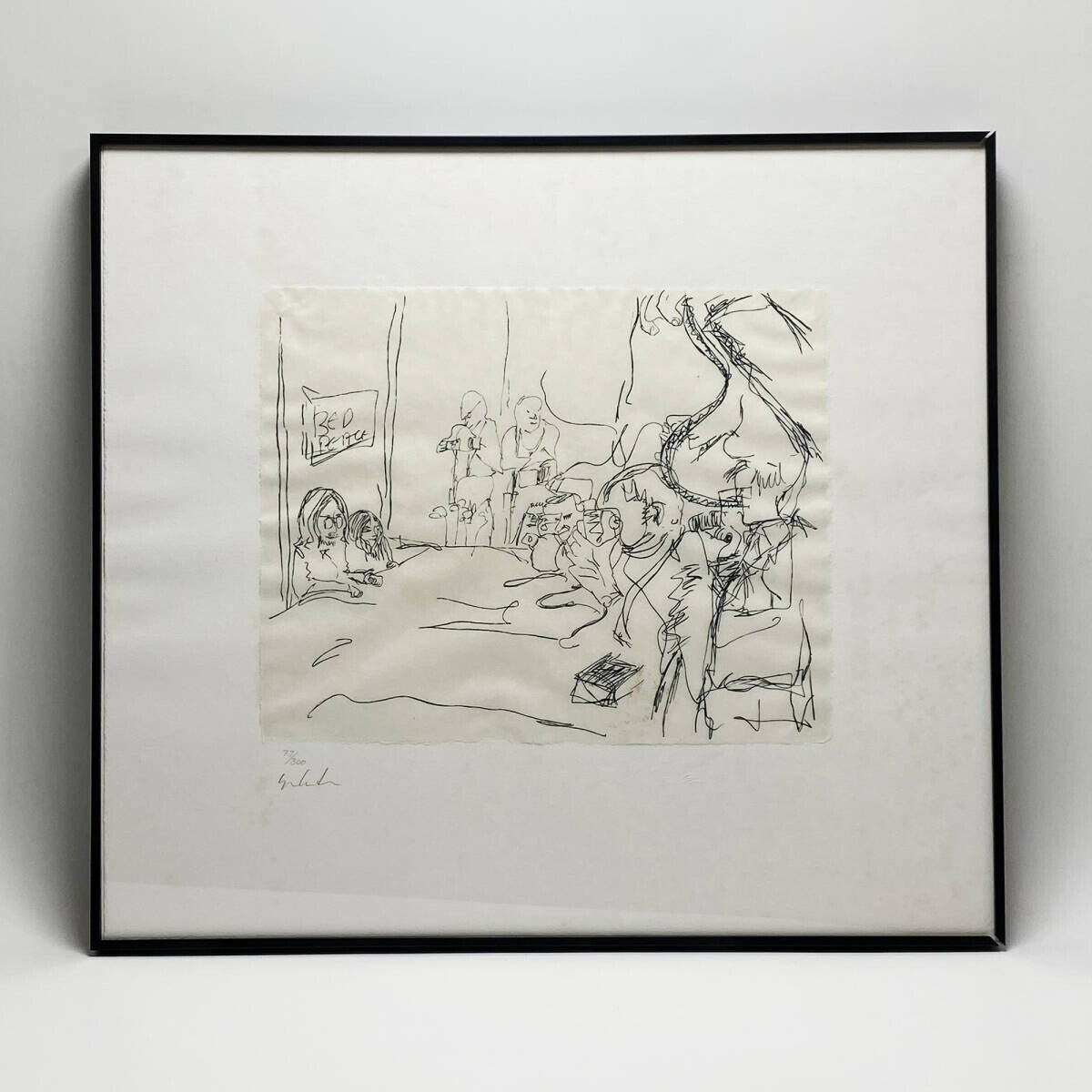 John Lennon Lithograph Signed by Yoko Ono Edition 300 Framed