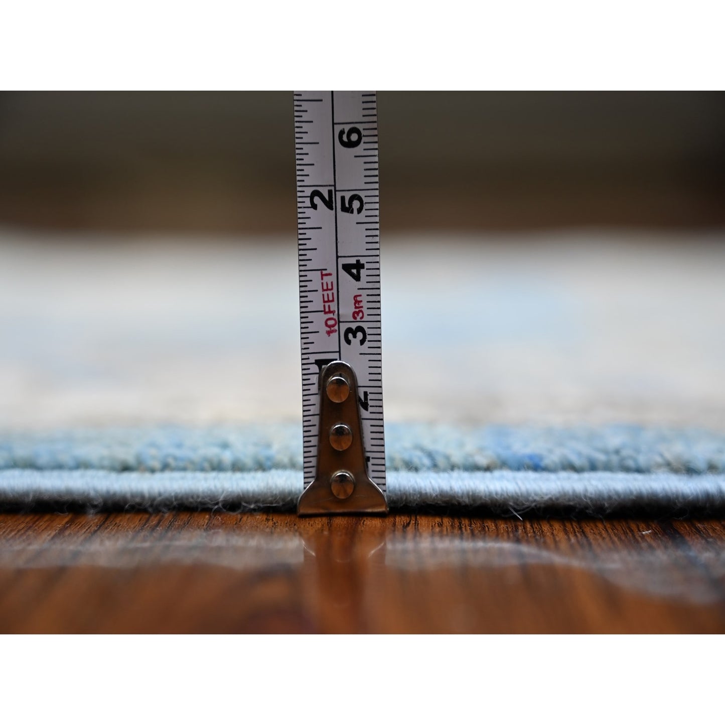 2'9"X9'9" Blue Afghan Angora Oushak Wool Hand Knotted Runner Oriental Rug