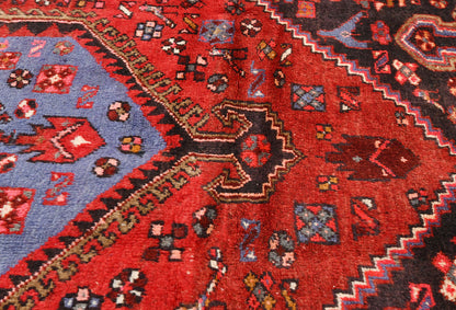 4X7 Ft Red Vintage Area Rug Tribal Geometric