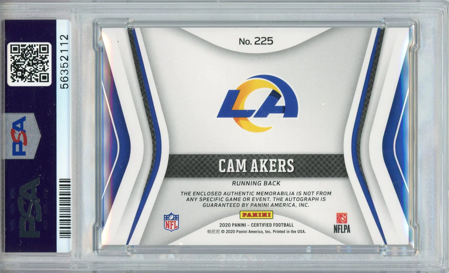 Cam Akers Autographed 2020 Panini Certified