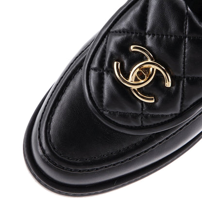Chanel Women'S Cc Loafers Quilted Leather