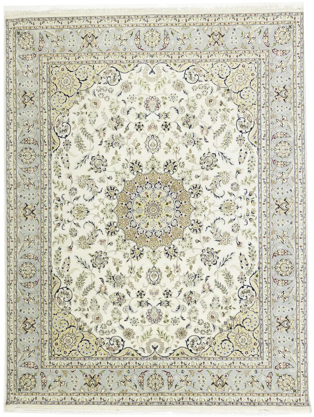Indo-Nain 8X10 ft Classic Floral Oriental Rug for Living Room Decor