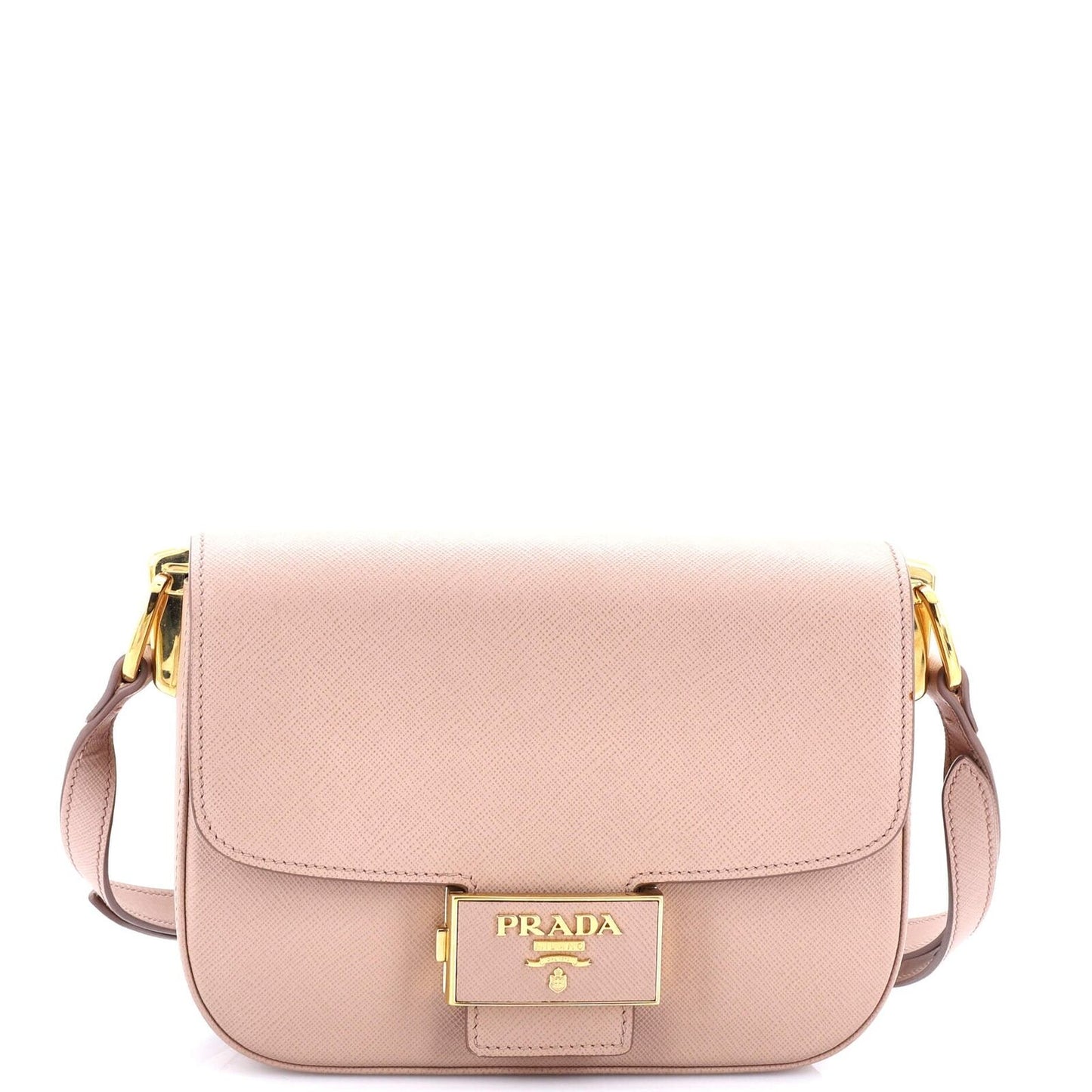 Prada Embleme Flap Bag Saffiano Leather Small