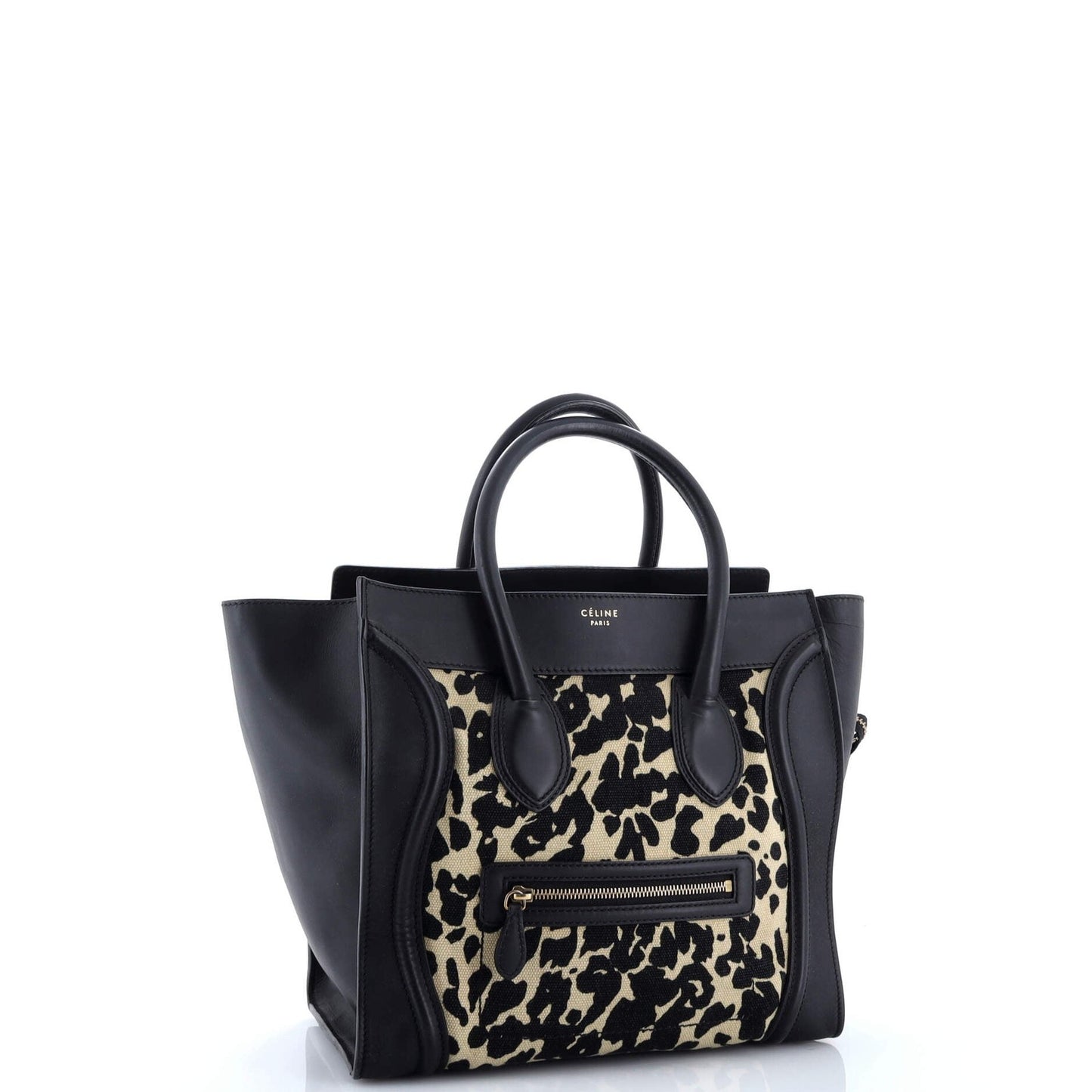 Celine Luggage Bag Printed Canvas And Leather Mini