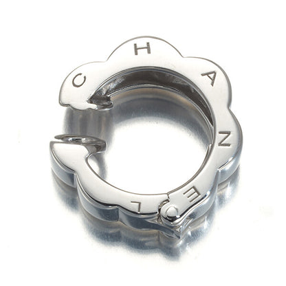 Chanel Earrings Profile De Camelia Hoop Right Single 18K 750 White Gold