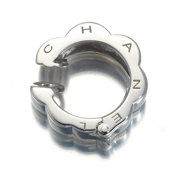 Chanel Earrings Profile De Camelia Hoop Right Single 18K 750 White Gold