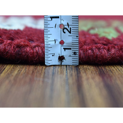 3'7"X4'10" Tribal Design Hand Made Pure Wool Colorful Afghan Village Rug