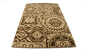 Hand-Tufted Wool Rug Contemporary Pastel Floral