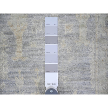 2'8"X19'2" Gray Wool Hand Knotted Afghan Angora Oushak Xl Runner Rug