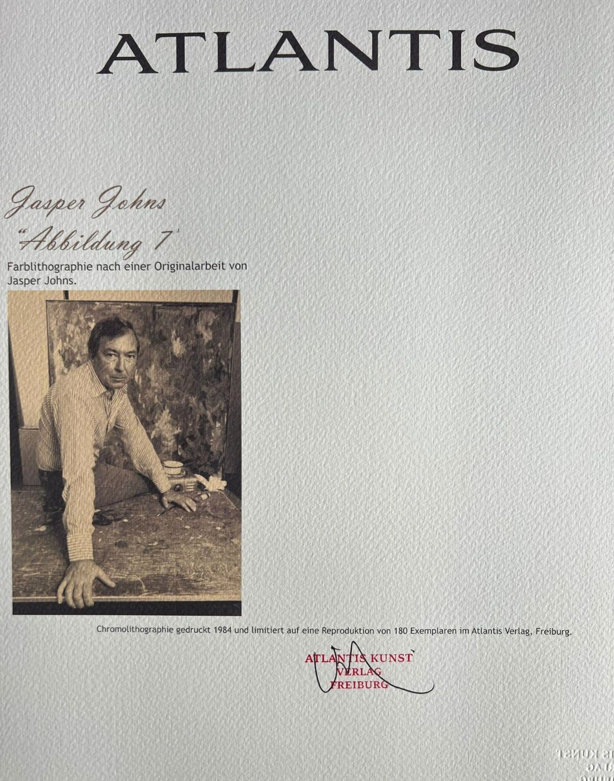 Jasper Johns Lithograph Coa Signed In Pen Numbered In Pencil Limited