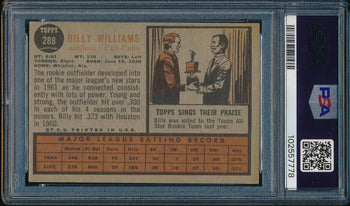 Billy Williams Hof Signed On Card 1962 Topps Card #288 Psa/Dna Vg+ 3.5 198346