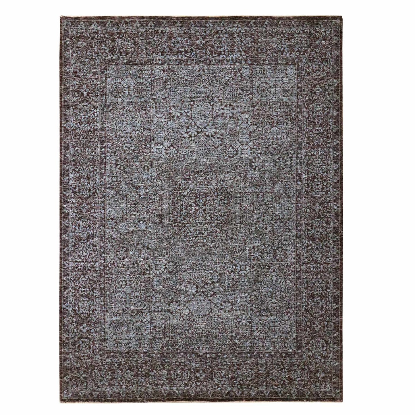 9'X12'2" Red Mamluk Design 14Th Century Influence Hand Knotted Wool Rug