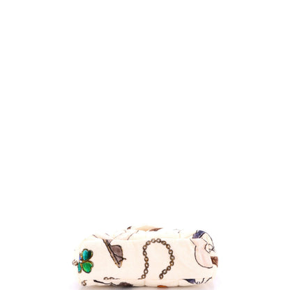 Saint Laurent Loulou Puffer Shoulder Bag Quilted Printed Terry Cloth Small