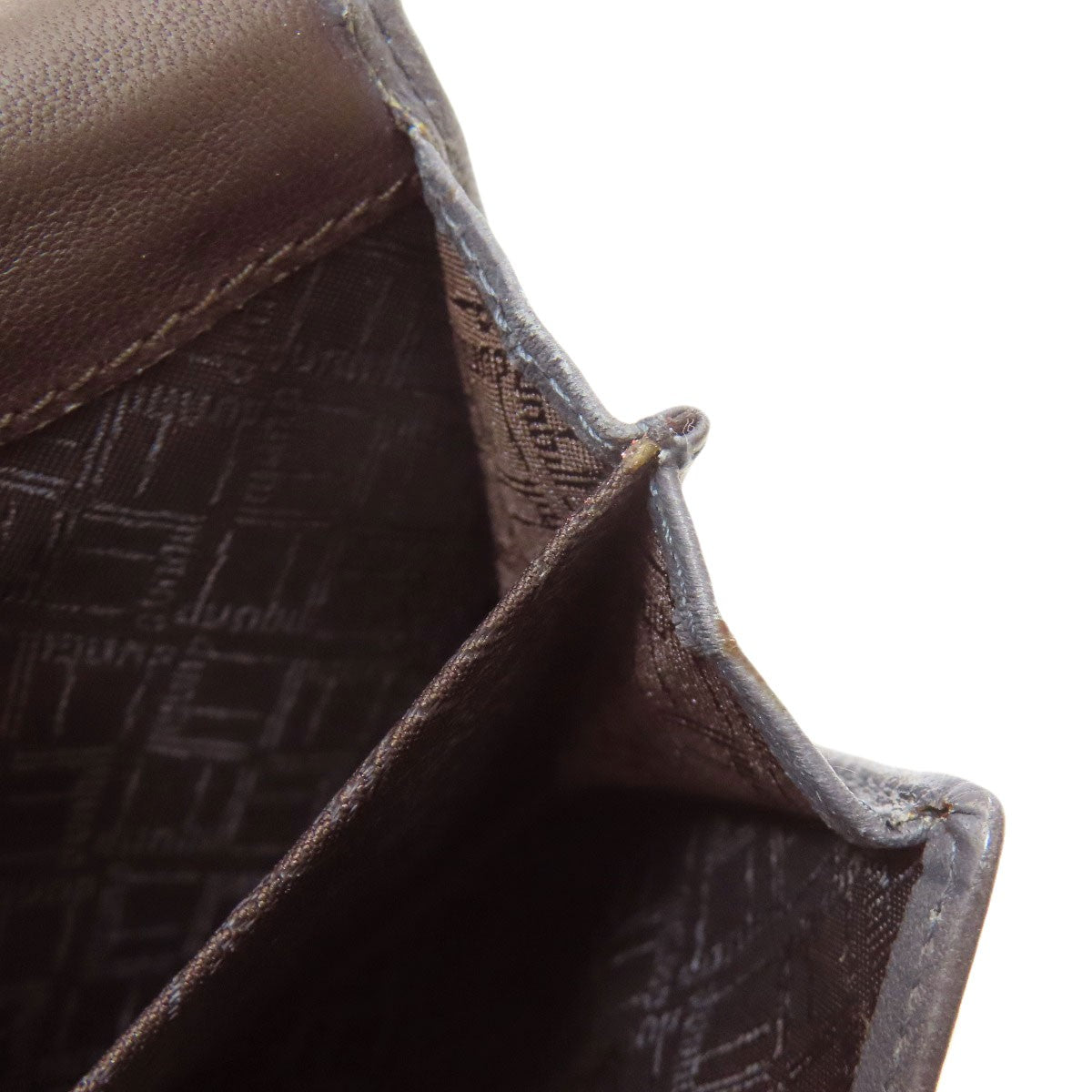 Calf Dunhill logo Card Case