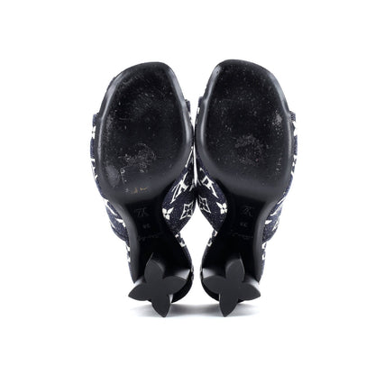 Louis Vuitton Women'S Silhouette Mules Monogram Denim