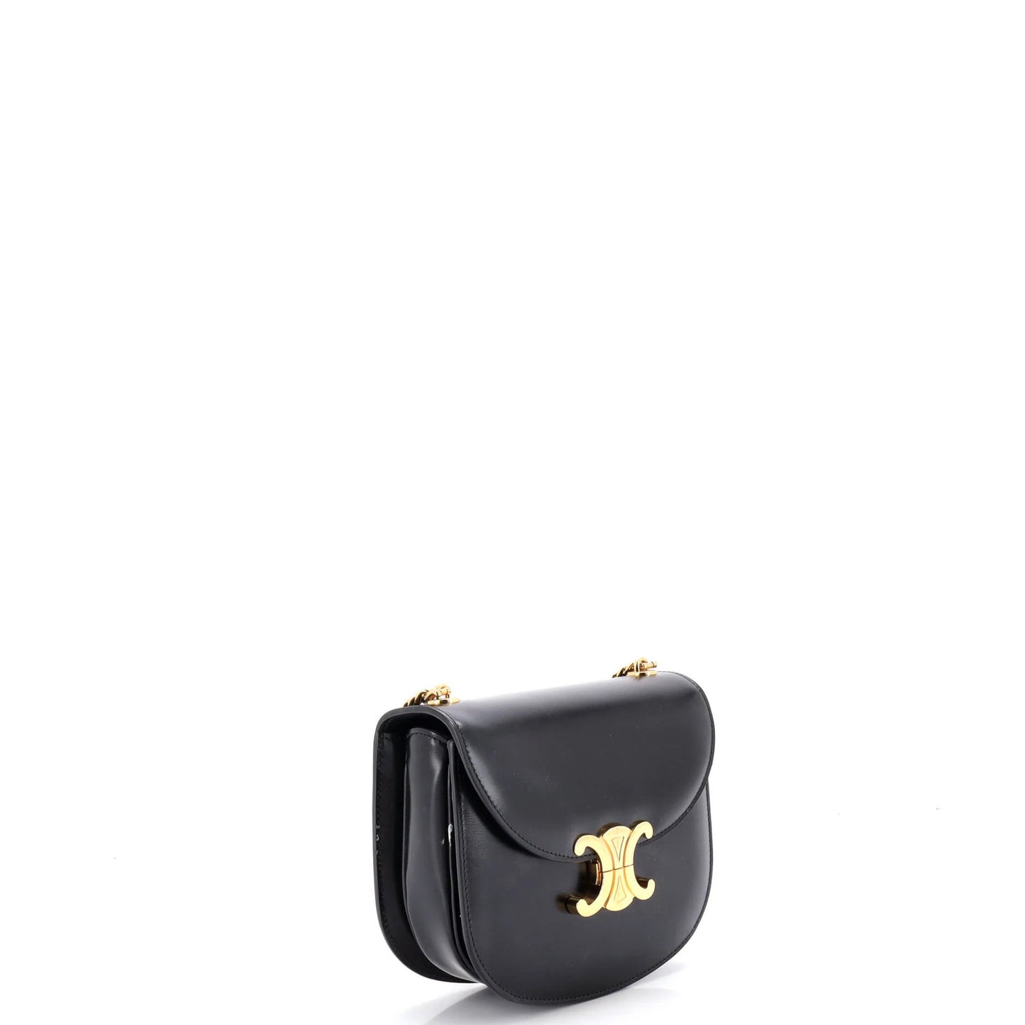 Celine Triomphe Besace Clea Chain Flap Bag Leather
