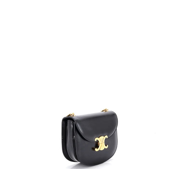 Celine Triomphe Besace Clea Chain Flap Bag Leather