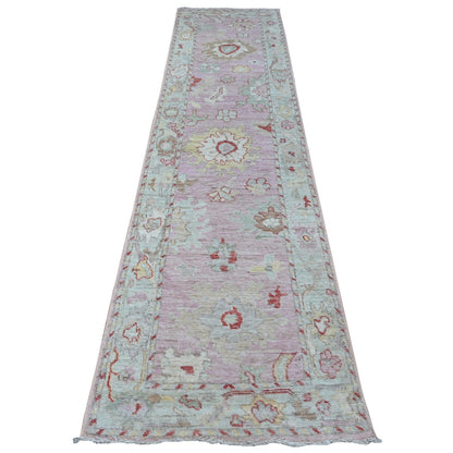 2'10"X11'6" Dust Storm Pink Angora Oushak Runner Oriental Rug